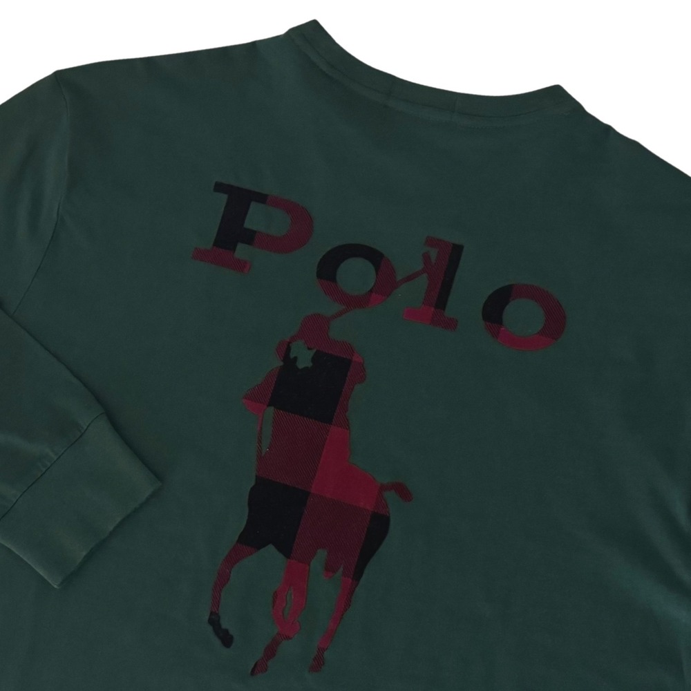 Polo Ralph Lauren Men's MEDIUM Green Long Sleeve Shirt Classic Fit Big Pony Logo